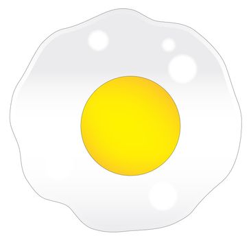 A single frying egg over a white background