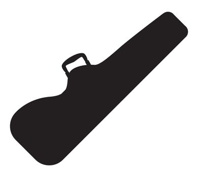 A shaped electric guitar case silhouette on a white background