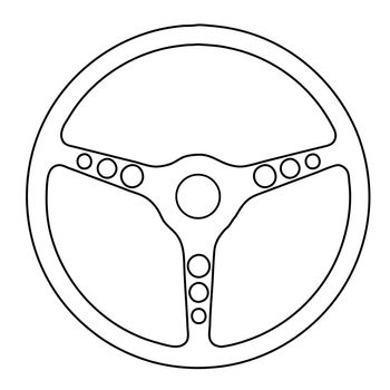 Aluminium spoked sports type steering whel ober a white background