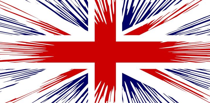 The Union Jack flag of Great Britain with white flash