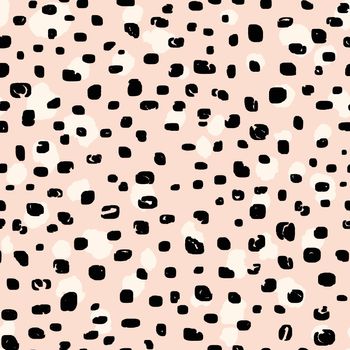 Abstract modern leopard seamless pattern. Animals trendy background. Beige and black decorative vector stock illustration for print, card, postcard, fabric, textile. Modern ornament of stylized skin.