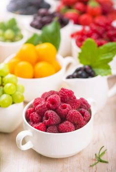 berry mix isolated on a white background.