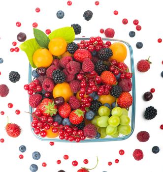 berry mix isolated on a white background.