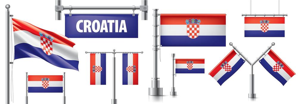 Vector set of the national flag of Croatia in various creative designs.