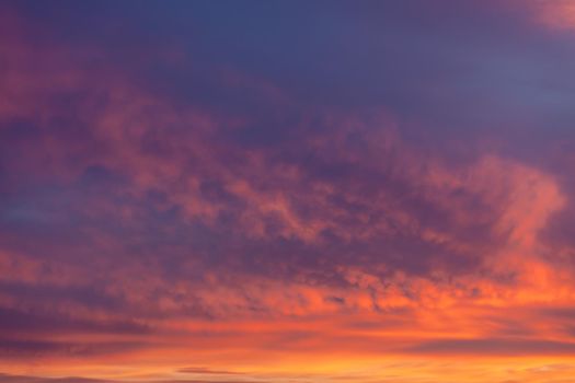 Nature background. Morning sky. Dramatic sunrise sky.