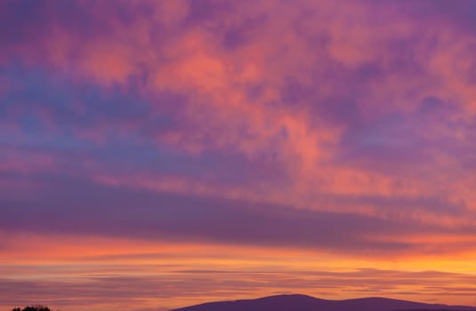 Nature background. Morning sky. Dramatic sunrise sky.