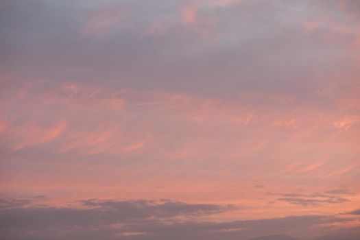 Abstract nature background. Colorful dramatic sky with cloud at sunset. Dramatic and moody pink, purple and blue cloudy sunset sky