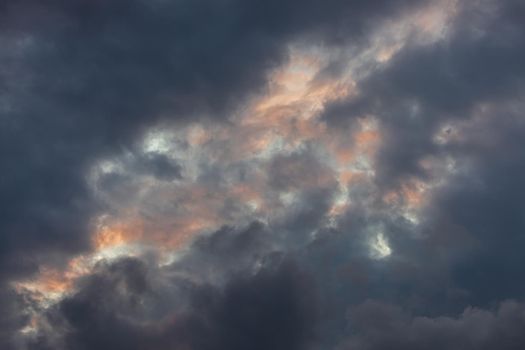 Abstract nature background. Colorful dramatic sky with cloud at sunset. Dramatic and moody pink, purple and blue cloudy sunset sky