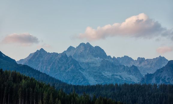 Mountains in National Park High Tatra. Strbske pleso reg, Slovakia, Europe