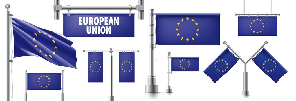 European union flag, vector illustration on a white background.