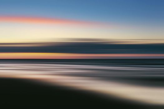 Abstract blurred sea landscape and cloudy sky background