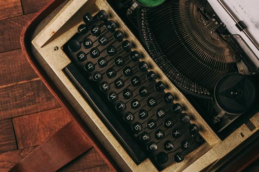 typewriter technology vintage mechanical technology old style. High quality photo