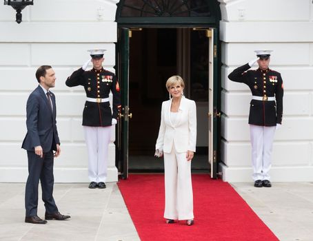 WASHINGTON D.C., USA - Mar 31, 2016: Nuclear Security Summit. Australian Foreign Minister Julie Bishop welcomes the participants and guests of the summit