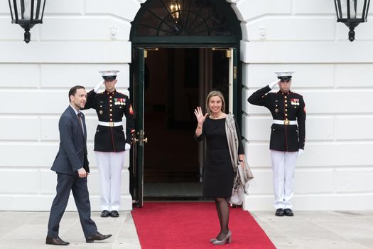 WASHINGTON D.C., USA - Mar 31, 2016: Nuclear Security Summit. High Representative of European Union for Foreign Affairs and Security Policy Federica Mogherini welcomes the participants of the summit