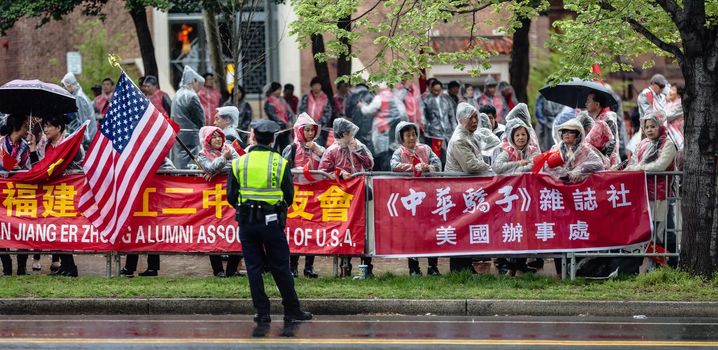 WASHINGTON D.C., USA - Apr 01, 2016: A peaceful demonstration of Chinese activists during the Nuclear Security Summit in Washington, DC
