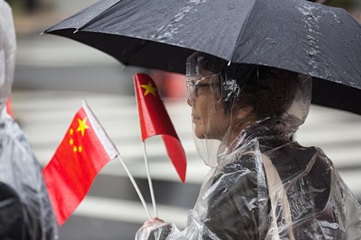 WASHINGTON D.C., USA - Apr 01, 2016: A peaceful demonstration of Chinese activists during the Nuclear Security Summit in Washington, DC
