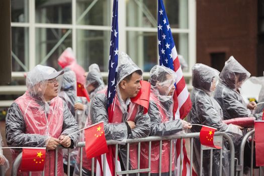WASHINGTON D.C., USA - Apr 01, 2016: A peaceful demonstration of Chinese activists during the Nuclear Security Summit in Washington, DC
