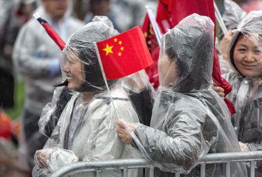 WASHINGTON D.C., USA - Apr 01, 2016: A peaceful demonstration of Chinese activists during the Nuclear Security Summit in Washington, DC
