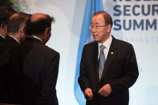 WASHINGTON D.C., USA - Apr 01, 2016: UN Secretary General Ban Ki-moon during the Nuclear Security Summit in Washington