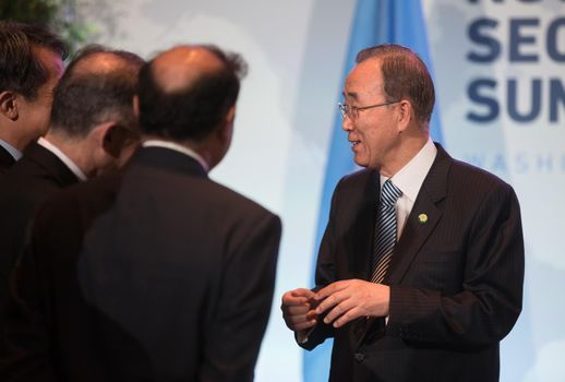 WASHINGTON D.C., USA - Apr 01, 2016: UN Secretary General Ban Ki-moon during the Nuclear Security Summit in Washington