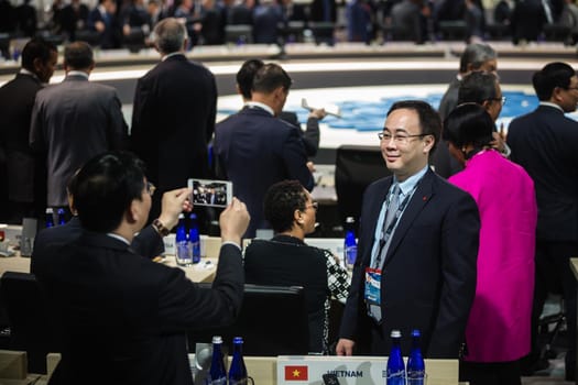 WASHINGTON D.C., USA - Mar 31, 2016: Working moments at the Nuclear Security Summit in Washington. The Nuclear Security Summit is a world summit, aimed at preventing nuclear terrorism around the globe