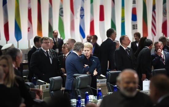 WASHINGTON D.C., USA - Mar 31, 2016: Working moments at the Nuclear Security Summit in Washington. The Nuclear Security Summit is a world summit, aimed at preventing nuclear terrorism around the globe