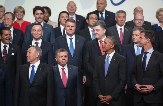 WASHINGTON D.C., USA - Mar 31, 2016: Working moments at the Nuclear Security Summit in Washington. The Nuclear Security Summit is a world summit, aimed at preventing nuclear terrorism around the globe