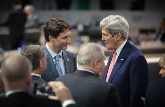 WASHINGTON D.C., USA - Mar 31, 2016: Working moments at the Nuclear Security Summit in Washington. The Nuclear Security Summit is a world summit, aimed at preventing nuclear terrorism around the globe