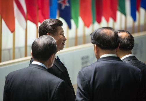 WASHINGTON D.C., USA - Apr 01, 2016: President of the People's Republic of China Xi Jinping Nuclear on the Nuclear Security Summit in Washington. Working moments of the summit