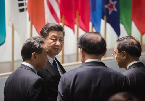 WASHINGTON D.C., USA - Apr 01, 2016: President of the People's Republic of China Xi Jinping Nuclear on the Nuclear Security Summit in Washington. Working moments of the summit