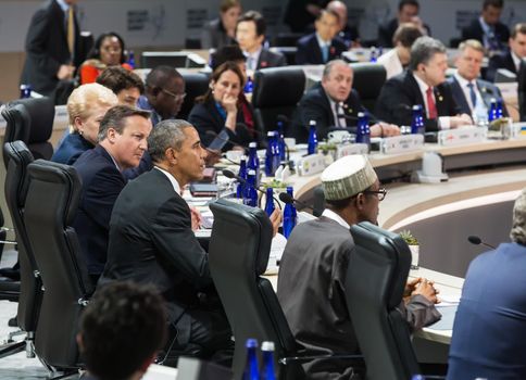 WASHINGTON D.C., USA - Mar 31, 2016: Working moments at the Nuclear Security Summit in Washington. The Nuclear Security Summit is a world summit, aimed at preventing nuclear terrorism around the globe