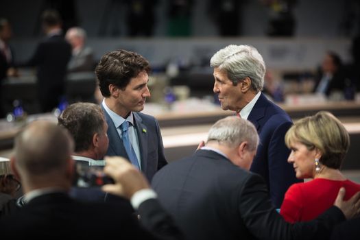 WASHINGTON D.C., USA - Mar 31, 2016: Working moments at the Nuclear Security Summit in Washington. The Nuclear Security Summit is a world summit, aimed at preventing nuclear terrorism around the globe