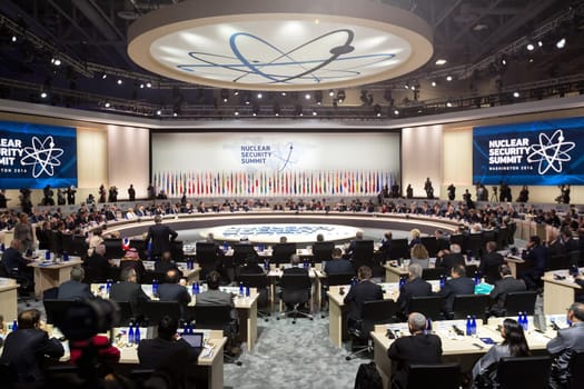 WASHINGTON D.C., USA - Mar 31, 2016: Working moments at the Nuclear Security Summit in Washington. The Nuclear Security Summit is a world summit, aimed at preventing nuclear terrorism around the globe