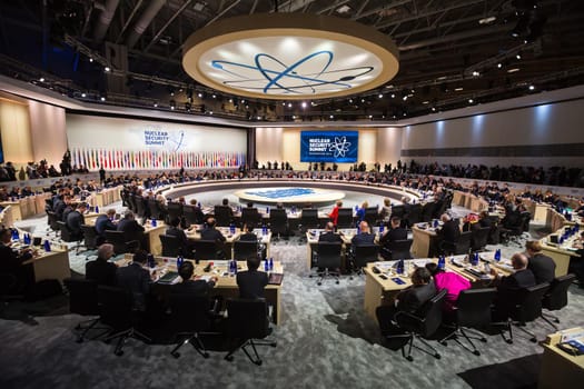 WASHINGTON D.C., USA - Mar 31, 2016: Working moments at the Nuclear Security Summit in Washington. The Nuclear Security Summit is a world summit, aimed at preventing nuclear terrorism around the globe