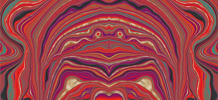 abstract material textile texture. Liquid dynamic red gradient waves. Digital background with different bright vivid colors in dynamic composition. Fluid texture. Illustration
