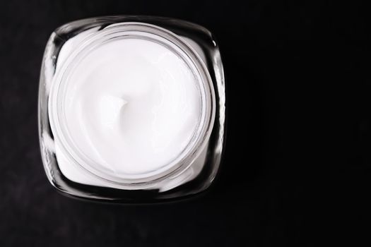Face cream jar, cosmetic and skincare closeup