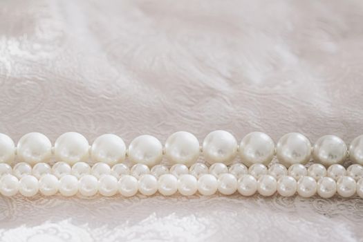 Pearl jewellery as luxury gift, closeup