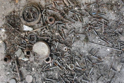 Abstract detail of the old and damegd rusted bolt