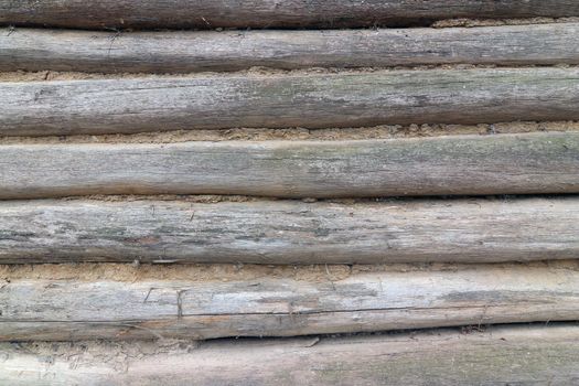 Detail of the wall of the timbered cottage - wood texture