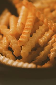 Homemade french fries, comfort food closeup