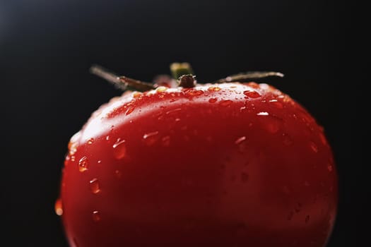 Fresh ripe tomato, organic food closeup