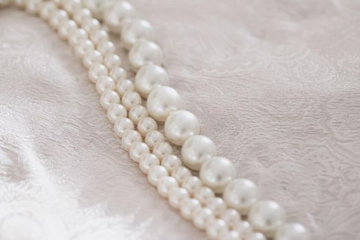 Pearl jewellery as luxury gift, closeup