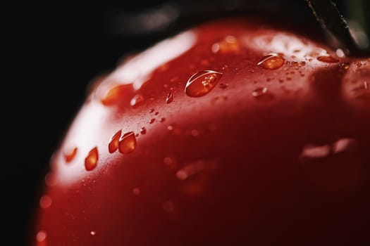 Fresh ripe tomato, organic food closeup