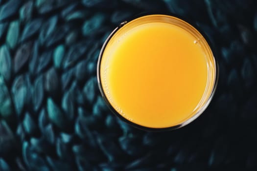 Glass of orange juice, healthy drink closeup