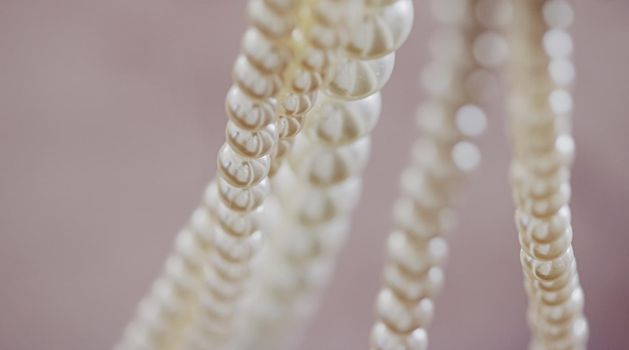 Pearl jewellery as luxury gift, closeup