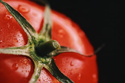 Fresh ripe tomato, organic food closeup