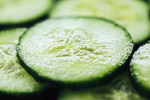 Fresh ripe cucumber, organic food closeup