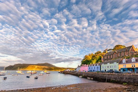 view on Portree before sunset, Isle of Skye, Scotland