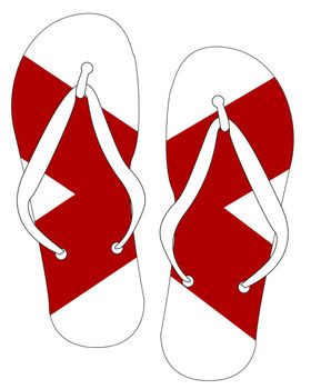 Alabama State Flag flip flop shoe silhouette on a white background