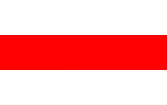 The traditional flag of Belarus in red and white stripes
